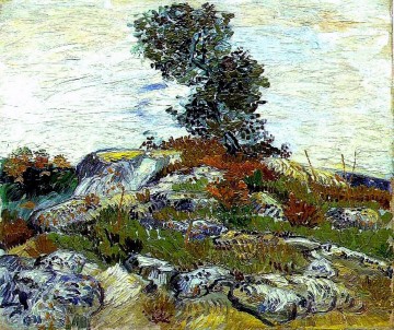  rock Oil Painting - The Rocks with Oak tree Vincent van Gogh
